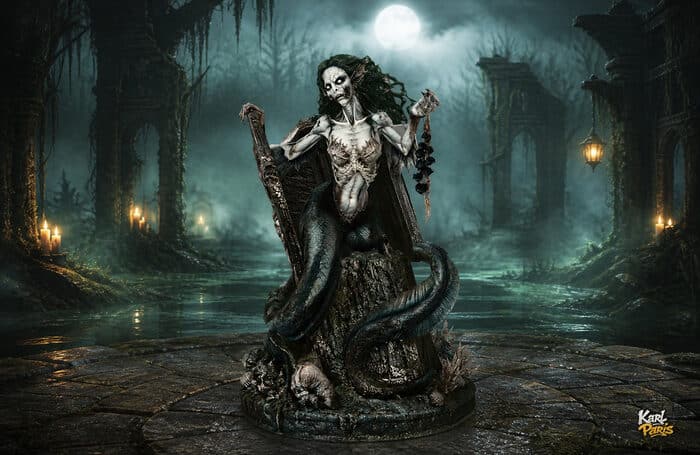 Drowned Siren Throne Gothic Halloween Mermaid Statue (2) Second Life