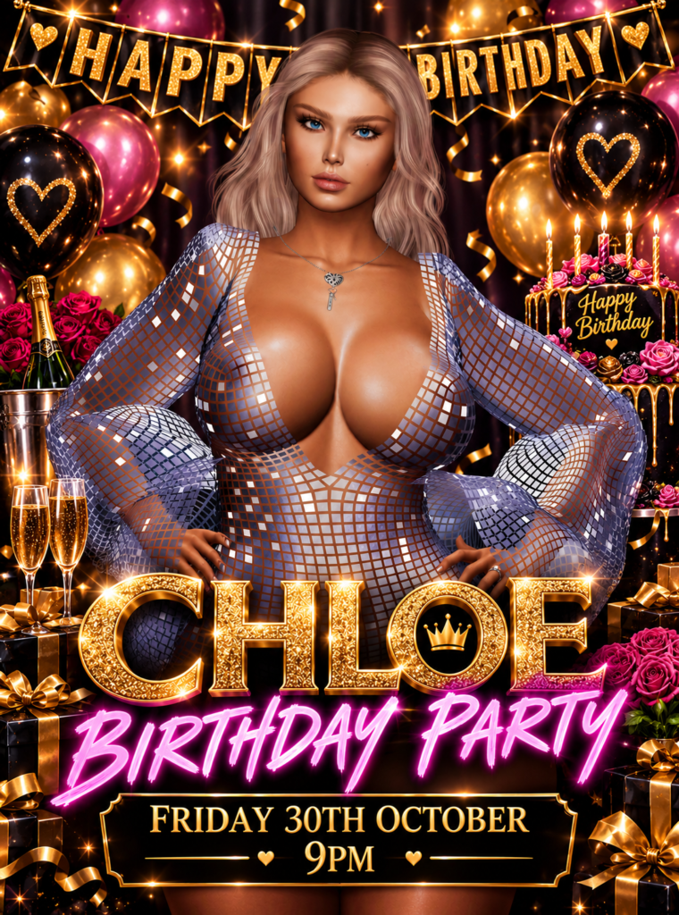 Glamorous Chloe Birthday Party Poster(1) Second Life
