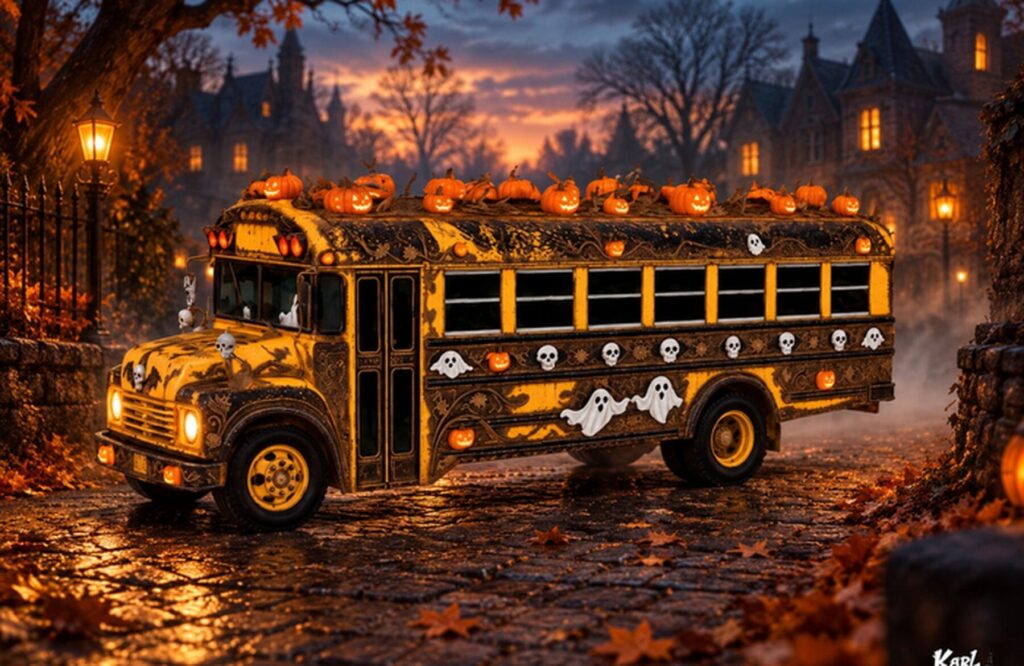 Haunted Halloween Bus 2000x1300 Second Life