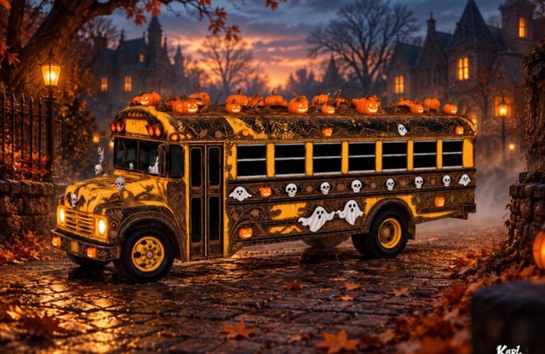Haunted Halloween Bus 2000x1300 Second Life