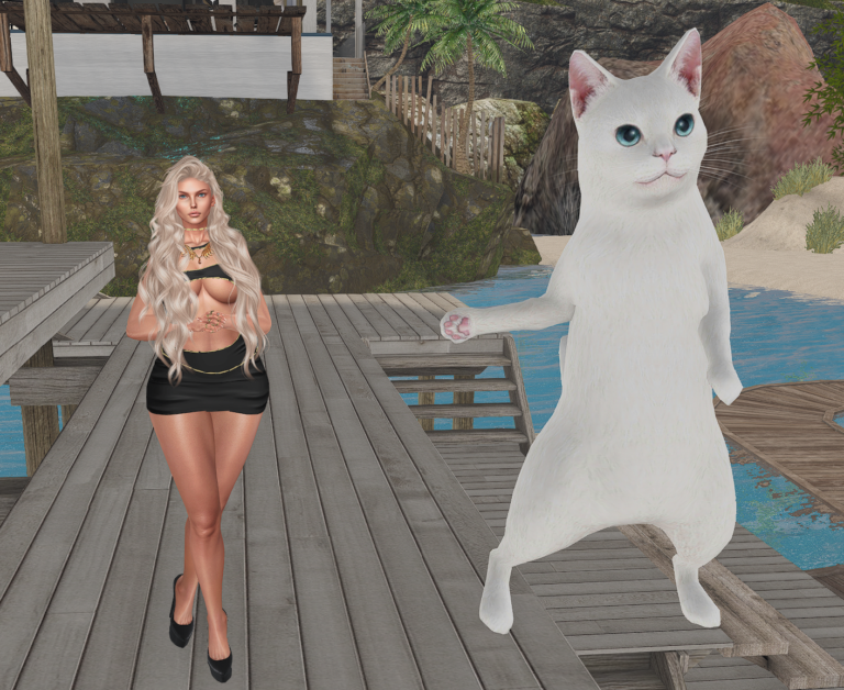 My Shy White Cat And I Steph 10132026 Second Life