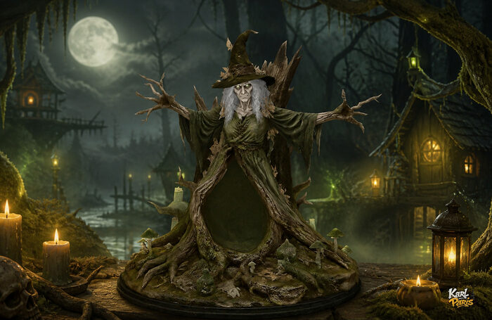 The Hollowroot Witch Halloween Swamp Statue (1) Second Life