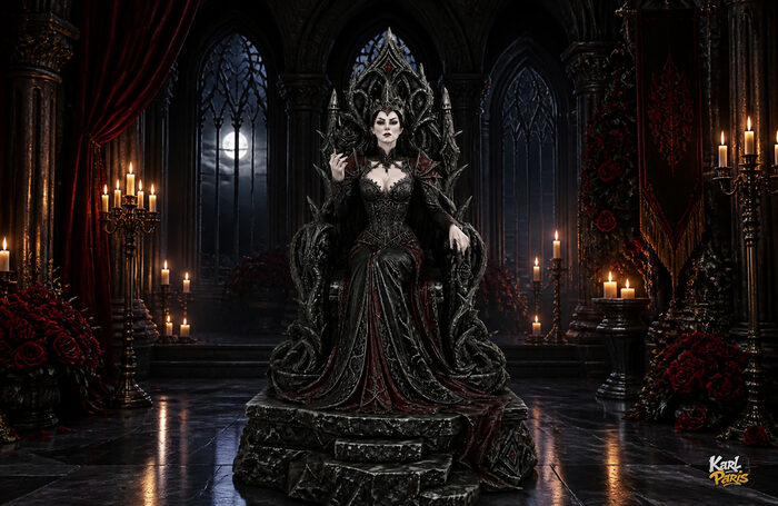 Thorned Rose Queen Gothic Vampire Throne Statue (1) Second Life