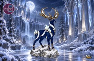 Karlparis Celestial Stag Blue Crystal Fantasy Statue Second Life