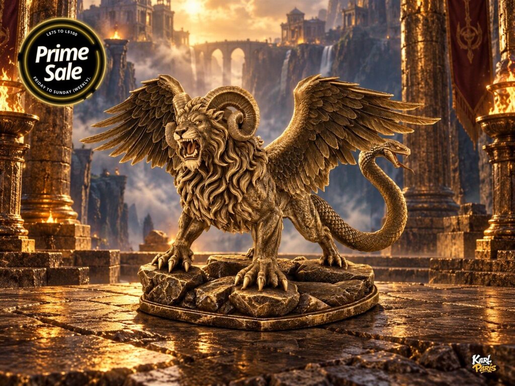 Karlparis Chimera Of The Golden Abyss Winged Mythical Beast Fantasy Statue Second Life