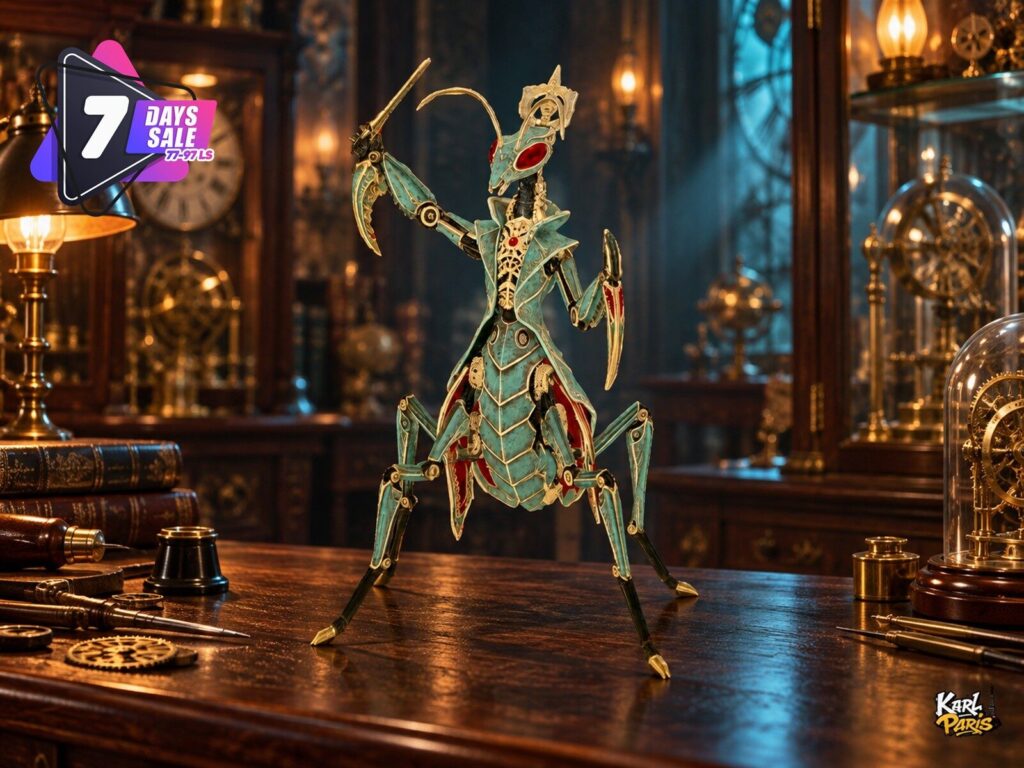 Karlparis Clockwork Mantis Matriarch Ornate Steampunk Insect Statue Second Life