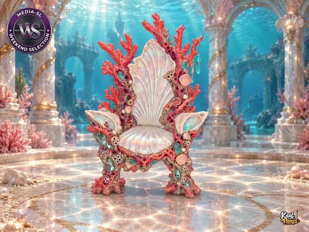 Karlparis Coral Pearl Throne 32 Bento Animations Fantasy Seashell Chair 1 Second Life