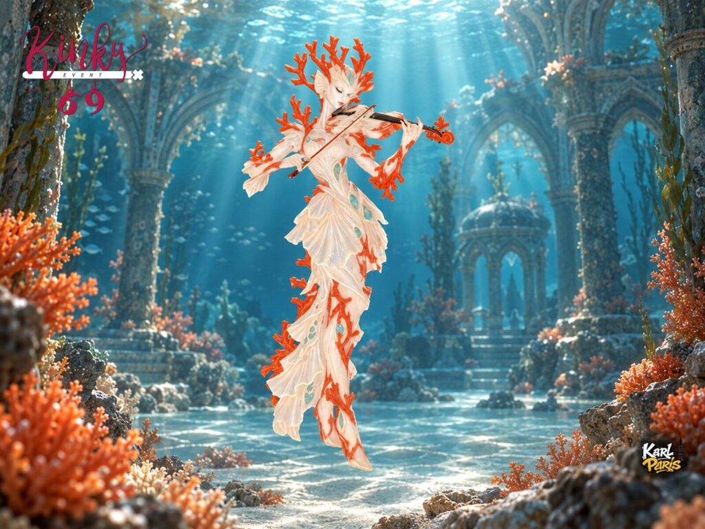 Karlparis Coral Sonata Ocean Fantasy Violinist Decorative Sculpture Second Life