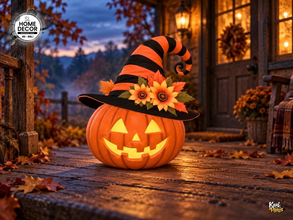 Karlparis Harvest Witch Pumpkin Halloween Jack O Lantern Autumn Decor Second Life