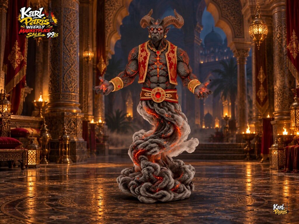 Karlparis Infernal Sultan Horned Djinn Genie Fantasy Decorative Statue Second Life
