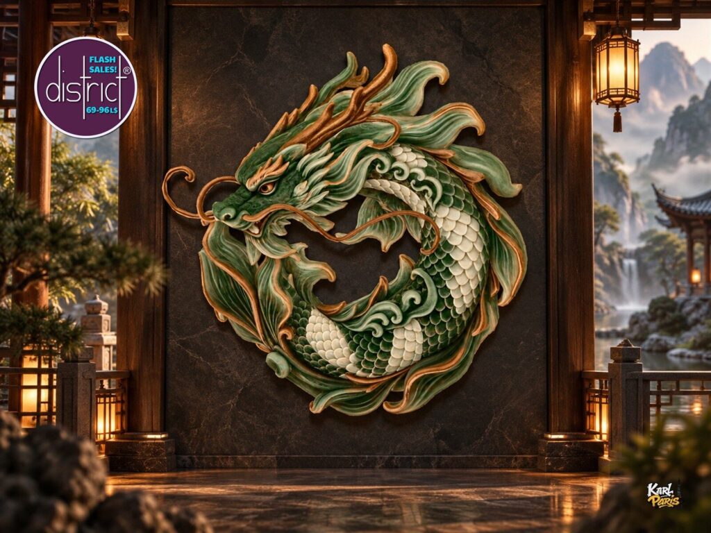 Karlparis Jade Serpent Rising Green Asian Dragon Decorative Sculpture Second Life