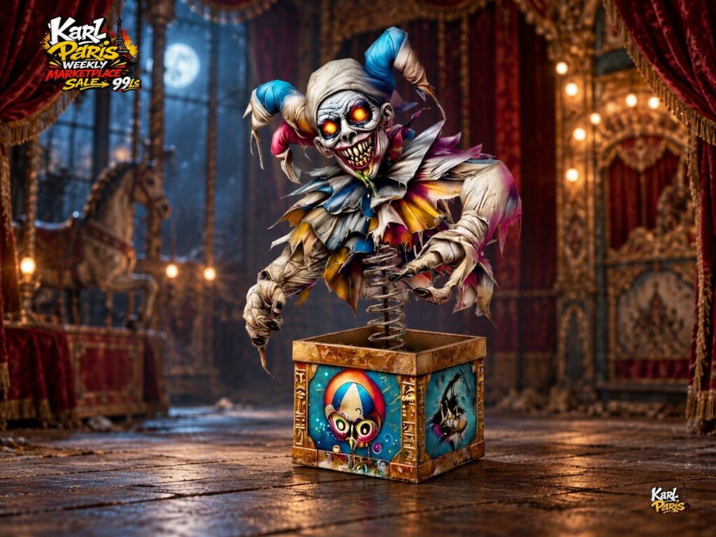 Karlparis Jesters Curse Horror Jack In The Box Halloween Decorative Statue Second Life