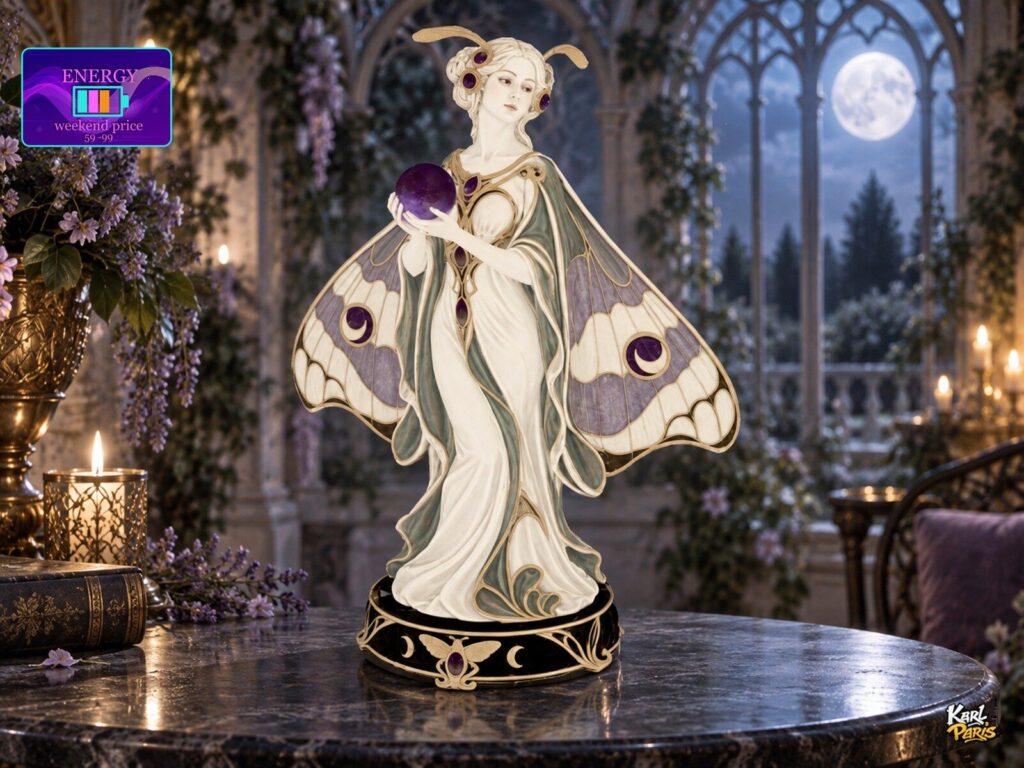 Karlparis Lunar Moth Oracle Art Nouveau Winged Fantasy Statue Second Life