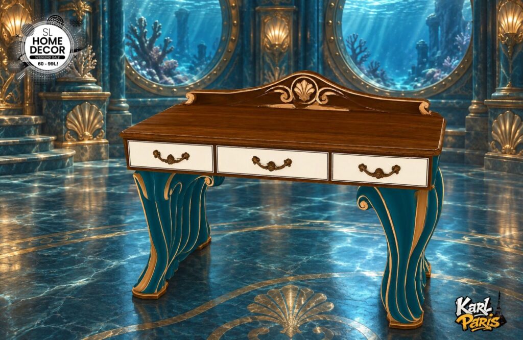 Karlparis Oceanic Baroque Writing Desk First Second Life