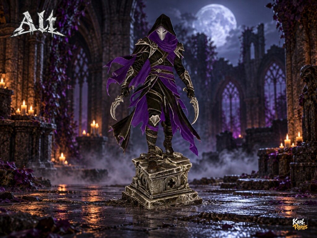 Karlparis Shadowblade Wraith Hooded Dual Dagger Gothic Halloween Statue Second Life