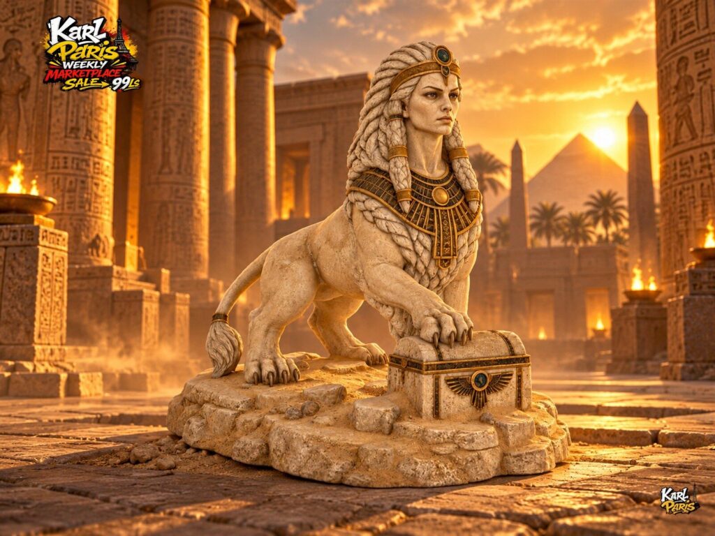 Karlparis Sphinx Guardian Of The Pharaoh Egyptian Lion Fantasy Decorative Statue Second Life