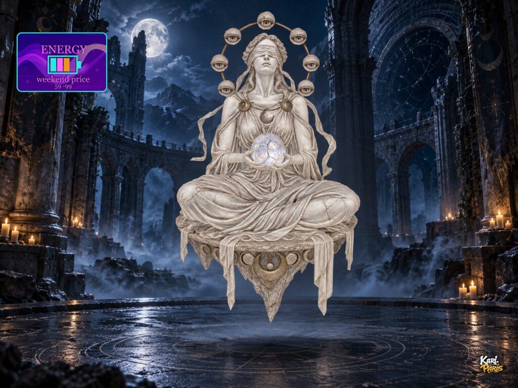 Karlparis The Blind Oracle Of Many Eyes Moon Mystic Gothic Fantasy Decorative Statue Second Life