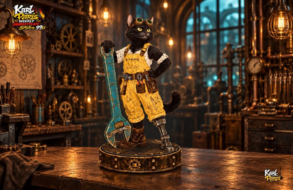 Karlparis The Clockwork Cat Mechanic Verso Second Life
