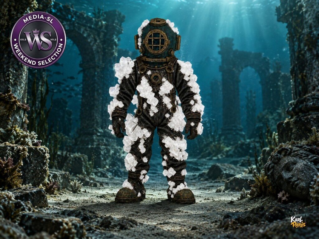 Karlparis The Crystal Diver Vintage Deep Sea Diver Decorative Statue 1 Second Life