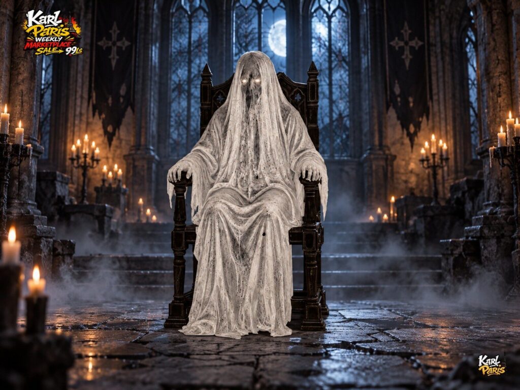 Karlparis The Veiled Throne Gothic Ghost Halloween Statue Second Life